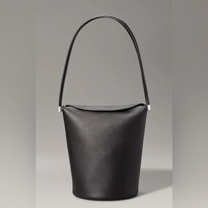 Calvin Klein Sleek Black Shoulder Bucket Bag, NWOT